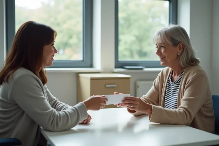 Remise en main propre d'une lettre de licenciement CESU entre employeur et salarié